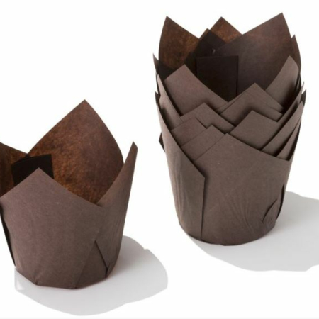 PAPILOTKI TULIPAN BRĄZOWE ŚR 5cm, H8,2cm 30szt