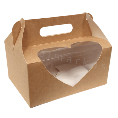 PUDEŁKO SERCE Z OKNEM I UCHWYTEM, 19x14x9cm
