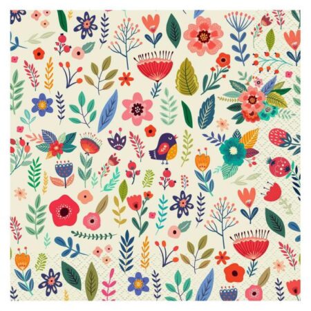 SERWETKI ŁAKA W KWIATY  33x33cm 20szt