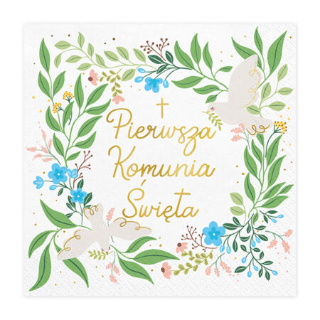 SERWETKI PIERWSZA KOMUNIA ŚWIĘTA 33×33, 1op. 20szt