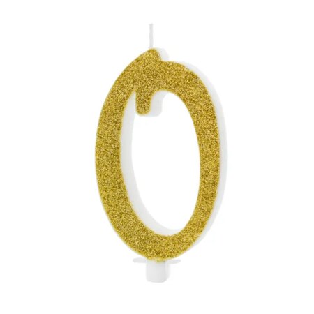 ŚWIECZKA CYFRA 0 ZLOTA