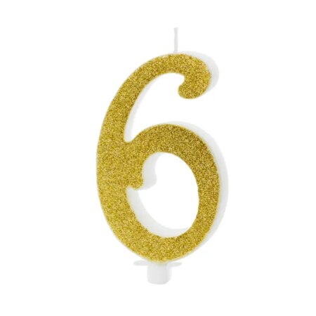ŚWIECZKA CYFRA 6, ZŁOTA