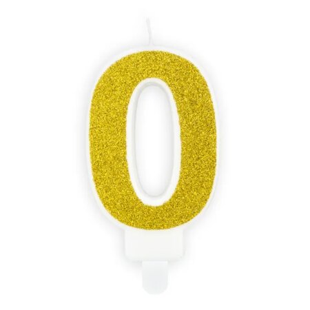 ŚWIECZKA CYFRA „0” ZŁOTY