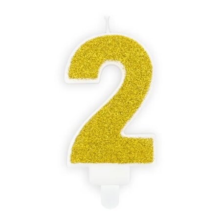 ŚWIECZKA CYFRA „2” ZŁOTY