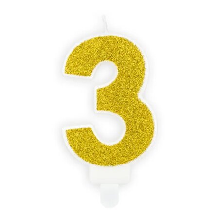 ŚWIECZKA CYFRA „3”, ZŁOTY