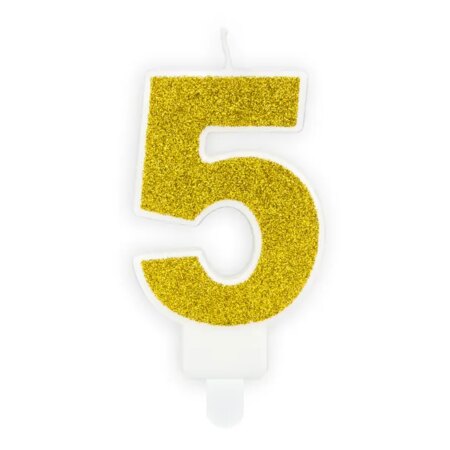 ŚWIECZKA CYFRA „5” ZŁOTY