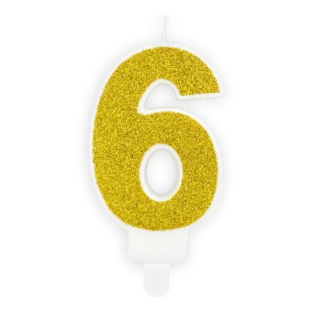 ŚWIECZKA CYFRA „6” ZŁOTY