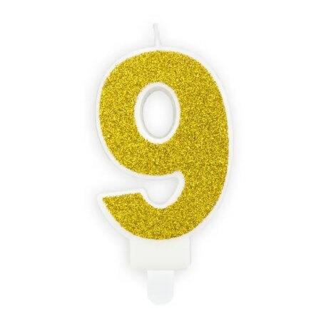 ŚWIECZKA CYFRA „9” ZŁOTY