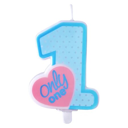 ŚWIECZKA ONLY ONE BŁĘKIT CYFRA 1