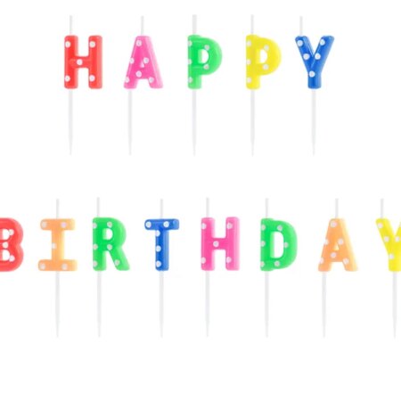ŚWIECZKI HAPPY BIRTHDAJ KOLOROWE