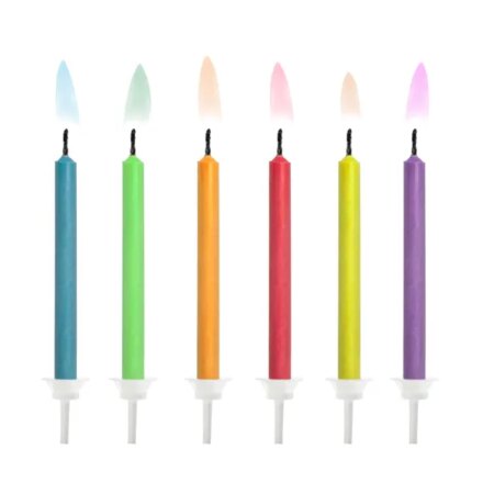 ŚWIECZKI KOLOROWE PŁOMIENIE 6szt