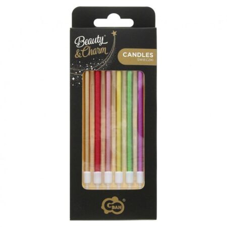ŚWIECZKI METALICZNE MIX, 6 SZT.