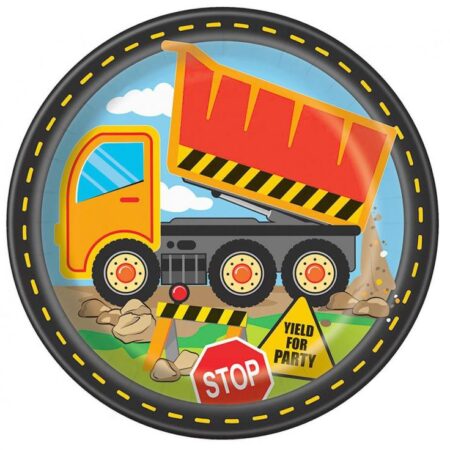 TALERZKI PAPIEROWE BUDOWA 8szt, 23cm