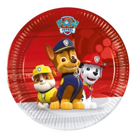 TALERZYKI PAW PATROL RED 20cm, 8szt