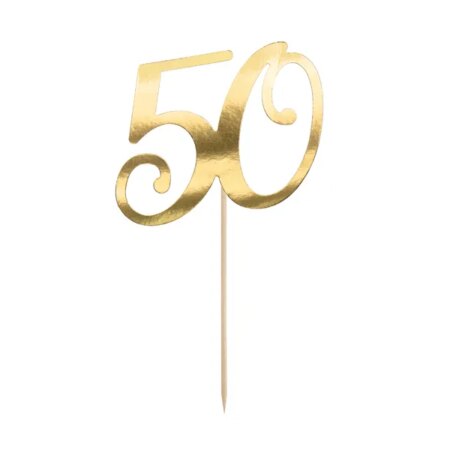 TOPPER LICZBA 50, ZŁOTY