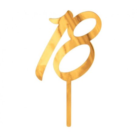 TOPPER NA TORT AKRYLOWY LICZBA 18, 12x7cm