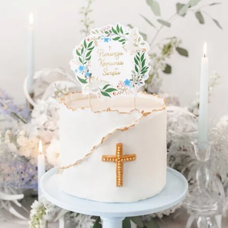TOPPER NA TORT PIERWSZA KOMUNIA 20cm