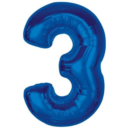 BALON FOLIOWY, GRANATOWY, CYFRA 3