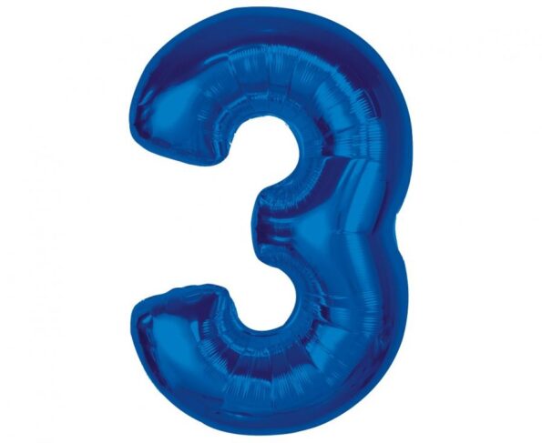 BALON FOLIOWY, GRANATOWY, CYFRA 3