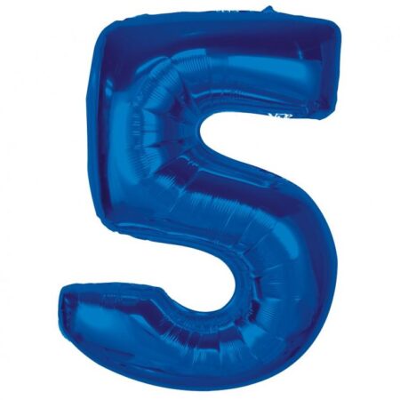 BALON FOLIOWY GRANATOWY, CYFRA 5