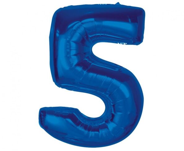 BALON FOLIOWY GRANATOWY, CYFRA 5