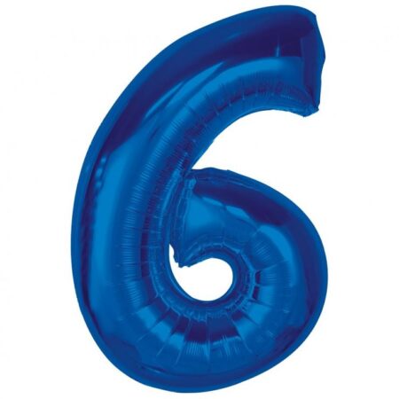 BALON FOLIOWY GRANATOWY, CYFRA 6