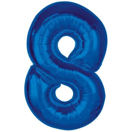 BALON FOLIOWY GRANATOWY, CYFRA 8
