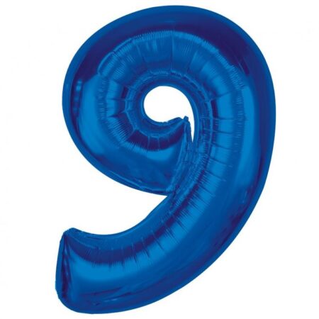 BALON FOLIOWY GRANATOWY, CYFRA 9