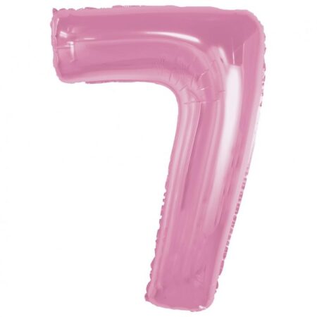 BALON FOLIOWY, RÓŻOWY, CYFRA 7