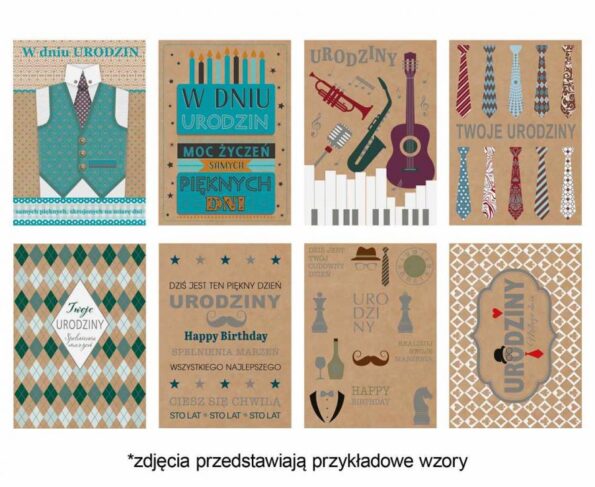 LAURKA EKO 127x180mm Grafika – Męskie, Papier typu kraft