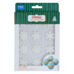 DEKORACJE CUKROWE PLATKI ŚNIEGU 12szt