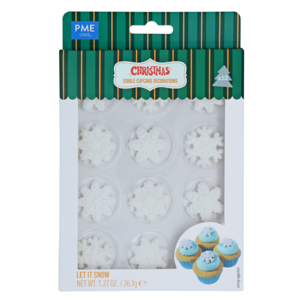 DEKORACJE CUKROWE PLATKI ŚNIEGU 12szt